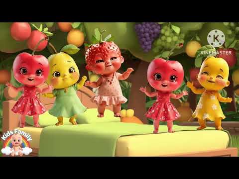 Ten Little Fruits Jumping on the bed/Fruits Jumping song @Kidscartoonn219 