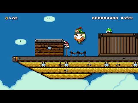 Mario Maker 2: "Bowser Jr.'s Cargo Fleet" by eraykaan