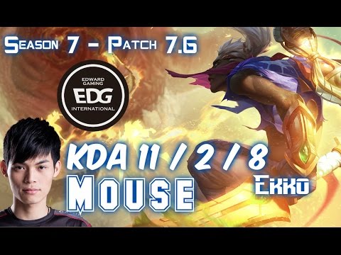 EDG Mouse EKKO vs TALIYAH Mid - Patch 7.6 KR Ranked