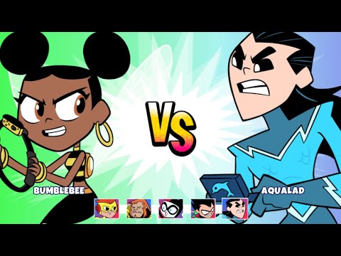 Teen Titans Go: Jump Jousts 2 - Aqualad Tries To Rumble With The Bumble Bee (CN Games)