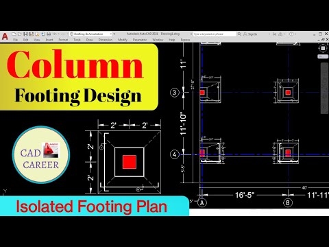 How To Draw Isolated Footing in AutoCAD | COLUMN FOOTING Design in AutoCAD | CAD CAREER