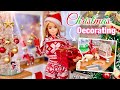 Decorating Emily S NEW Kitchen For CHRISTMAS Making Barbie Doll Baked Goods