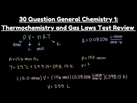 General Chemistry 1 Exam 2 Review: 30 Question Thermochemistry and Gas Laws Practice Exam