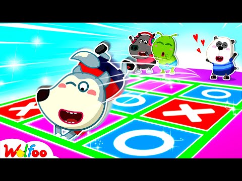 Jump, Jump! Wolfoo Has Fun Playtime With The Tic Tac Toe Drop | Challenge For Kids | Wolfoo Family