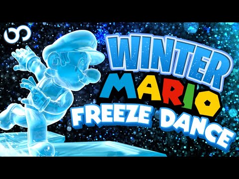 Winter Mario Freeze Dance ❄️ Brain Break ❄️ Just Dance ❄️  Jump Challenger ❄️ Matthew Wood
