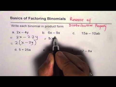 Basics of Factoring Binomials