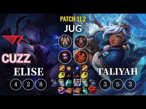 T1 Cuzz Elise vs Taliyah Jungle - KR Patch 11.2