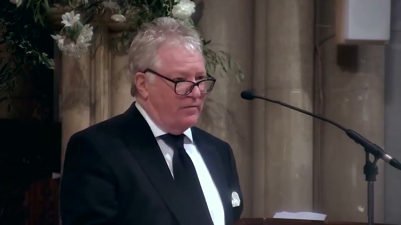 Here's Jim Davidson at Jethro's funeral, delivering a heartfelt tribute to his dear friend