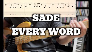 SADE - Every word (Bass Cover) TABS in VIDEO