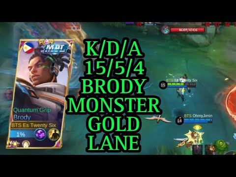 GOLD LANE MONSTER BRODY! BRODY MVP GAMEPLAY | BRODY BEST BUILD 2023 | MOBILE LEGENDS!