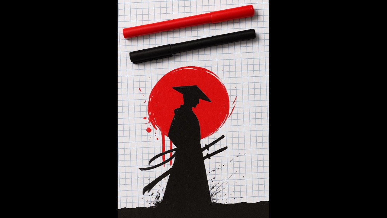 Samurai Sketch 🔥 | Epic Warrior Art by Toxicaz 🎨 | #shorts #drawing #samurai #art