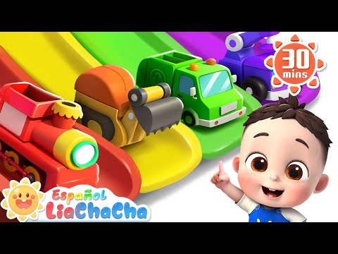 Autos de Juguete Bajan por el Tobogán | LiaChaCha en Español - Canciones Infantiles