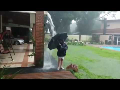 Boy Playing With Umbrella is Hit by a Lightning Bolt