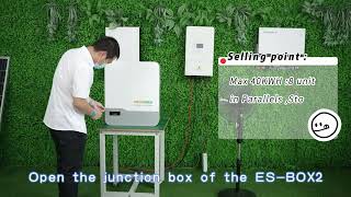 ES BOX2 wall mounted LFP battery connect with DEYE hybrid inverter