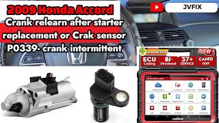 How i fixed 2009 Honda Accord long starting after starter replacement 'Crank relearn' Launch X431pro