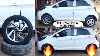 KIA PICANTO MODIFIED | KIA GENIUN ALLOY FIRST COPY & WINDFORCE (CATCHFORS) 165/65R14 PRICE IN KHI