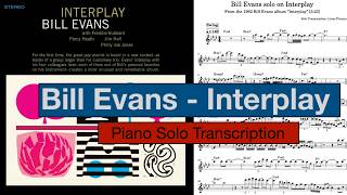Bill Evans solo on Interplay (Solo Transcription)