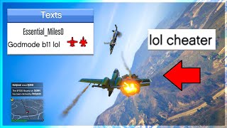 Trolling The STUPIDEST Jet Griefer (Thinks Using God Mode) GTA Online