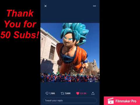 Goku Balloon at Macy’s Parade footage! He wins the Parade on Twitter, and thanks for 50 subscribers!