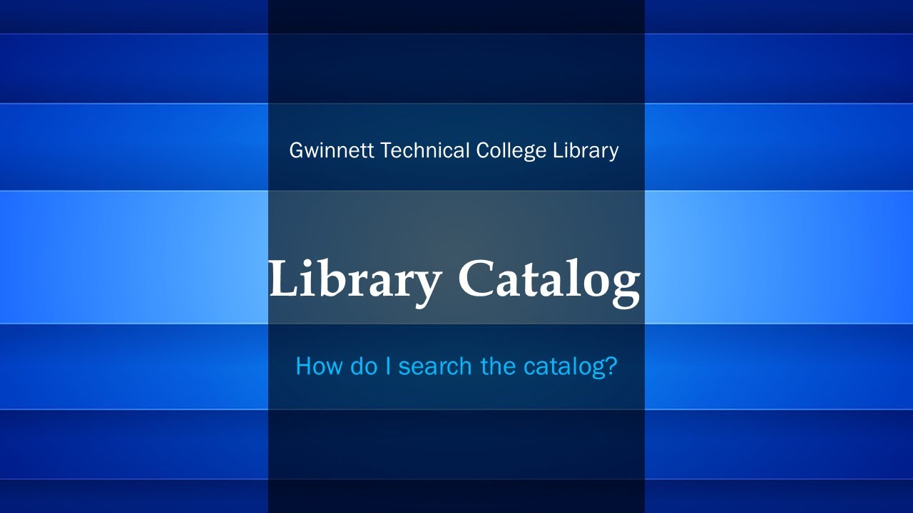 Library Catalog Tutorial