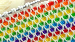 Beautiful Tunisian Crochet Smock Stitch 🧜♀️ Rainbow Mermaid Tail Blanket Idea 🌈