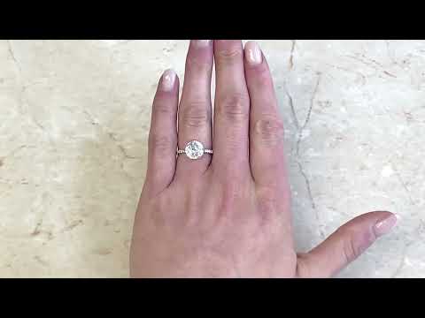 2.11ct Old European Cut Solitaire Diamond Engagement Ring - Ellenburg Ring - Hand Video