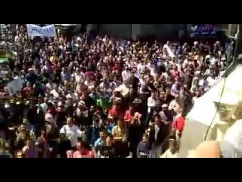 مظاهرة في مدينة سراقب في ريف إدلب في جمعة "لا شرعية للأسد وانتخاباته"