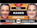 SWIATEK vs SABALENKA • WTA Madrid 2024 Final • LIVE Tennis Play-by-Play Stream