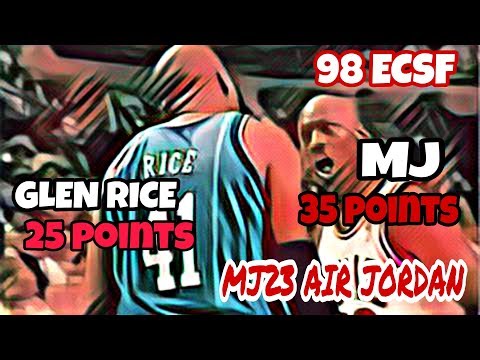 Michael Jordan vs Glen Rice Highlights (1998 ECSF G1) - 60pts Total, Carrying Their Teams! | MJ23AJ