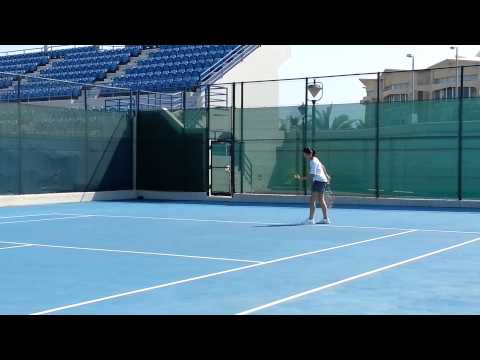 Playing tennis at Zayed Sports City, AUH