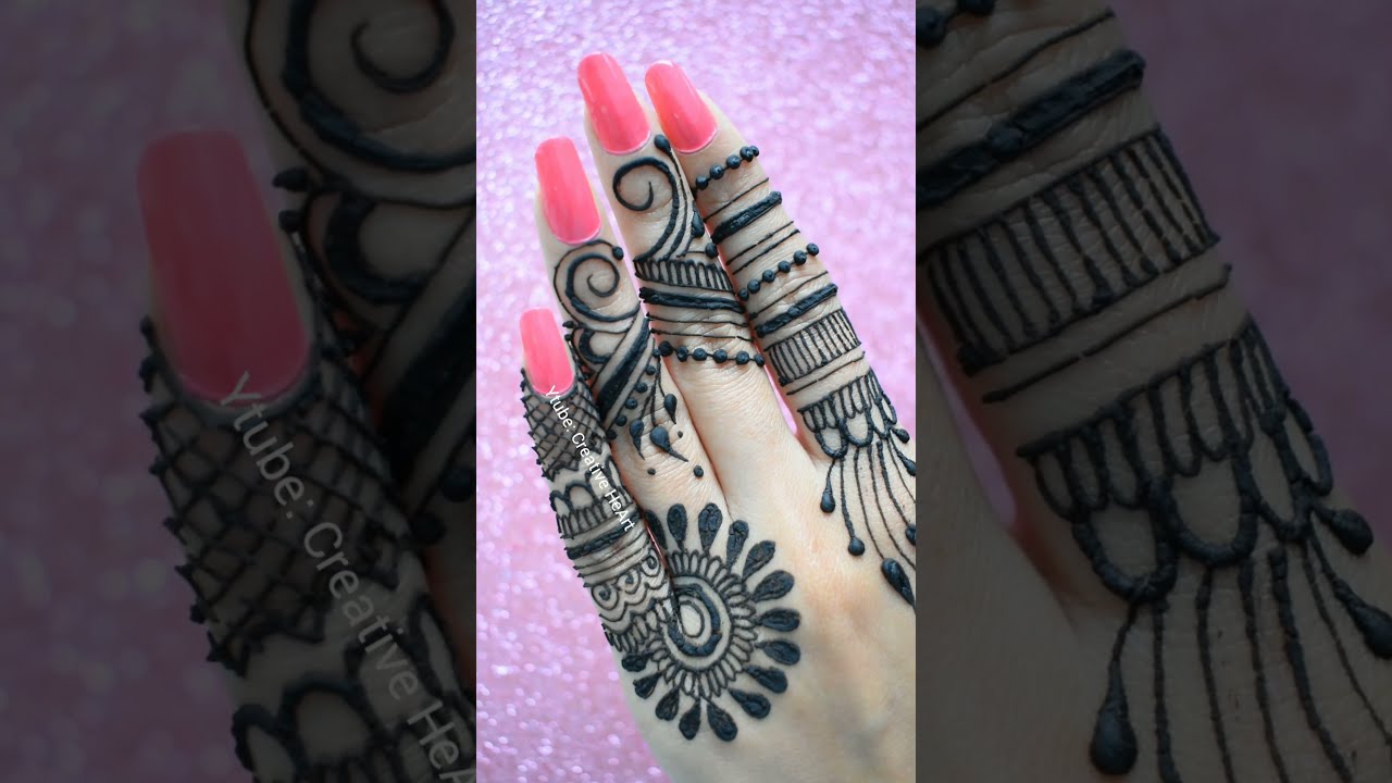 trendy finger mehndi back hand mehndi design by shweta naroka