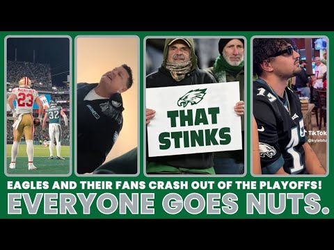 The Eagles and Their Fans Crash Out of the Playoffs!  Everyone Goes Nuts. (Total Misery in Philly)