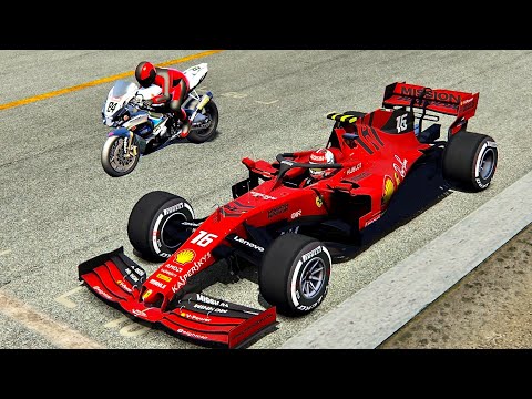 Ferrari F1 2019 vs Suzuki GSX R 1000 - Drag Race