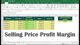 how to calculate selling price from cost and margin