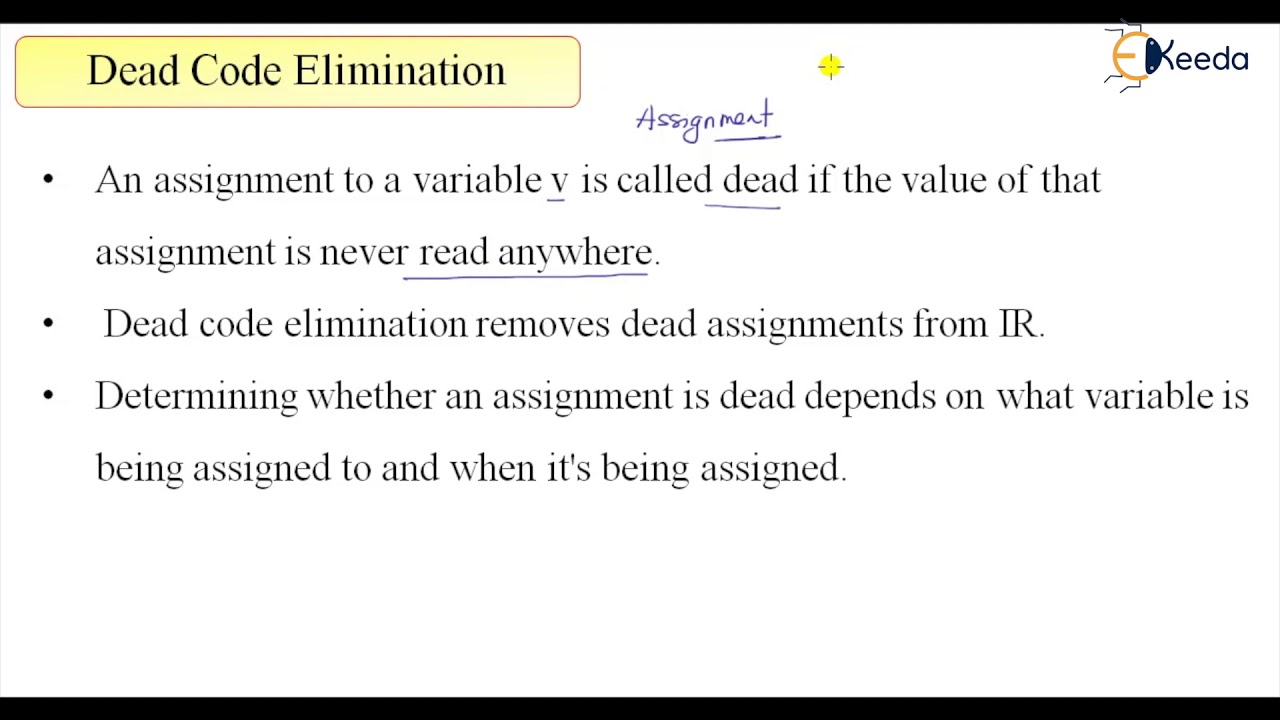 Dead Code Elimination In Compiler Design | GATE