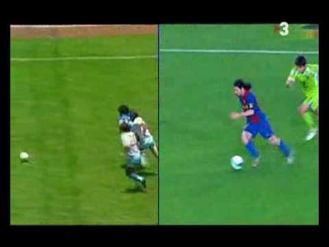 Dailymotion   Comparativa gol de Messi y Maradona, un vídeo de cariacolov  comparacion, comparativa, gol, leo, inglaterra