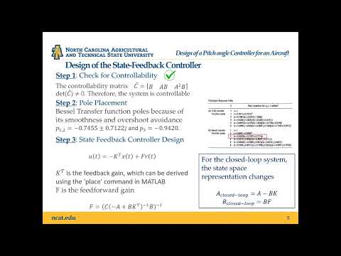 The Design of a Pitch Angle Controller for an Aircraft