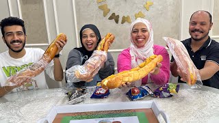 تحدى علي اطول ساندوتش بانيه في العالم ???????? الساندوتش طوله متر