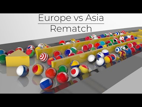 Countryballs Marble Race 3D | Europe vs Asia REMATCH