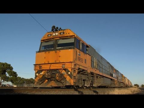 Long freight train in country Victoria - Railfanning Pacific National Trains & Australia Railroads