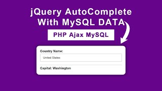jQuery AutoComplete suggestions from MySQL data using PHP and Ajax