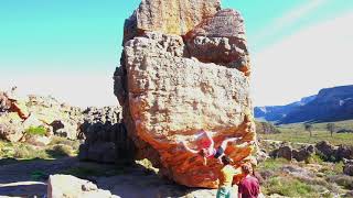 Video thumbnail of Teatime, 7c. Rocklands