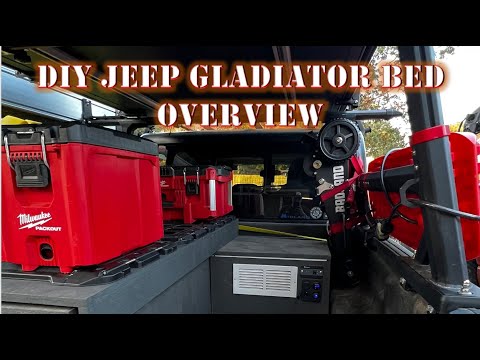 Best Jeep Gladiator DIY Bed Storage Build Slideouts Milwaukee Packouts, House Battery ICECO VL75 PRO