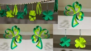 DIY Shamrock paper garland | How to make paper Shamrocks | DIY St Patrick’s Day paper decorations