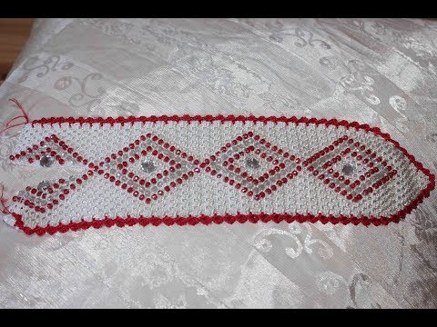 تعليم الكروشي المغربي : نصف طوق الكروشي بخدمة الشبكة وكوزة العقيق/ الجزء الاول