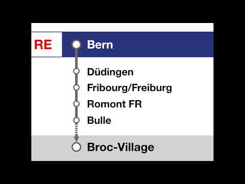 SBB CFF Ansagen/annonces (TPF) » RE2 Bern — Broc-Village (FPW 12.11.22)| SLBahnen