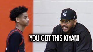 Carmelo Anthony Watches Son Kiyan Anthony Go At John Mobley Jr Wasatch Academy Basketball!