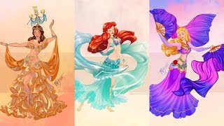 Disney Princesses as Belly Dancers