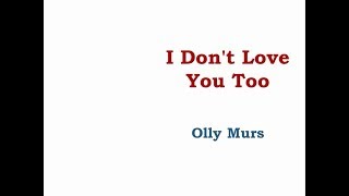 I Don&#39;t Love You Too - Olly Murs [lyric video]