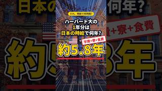 ハーバード大の1年分は日本の時給で何年? #shorts